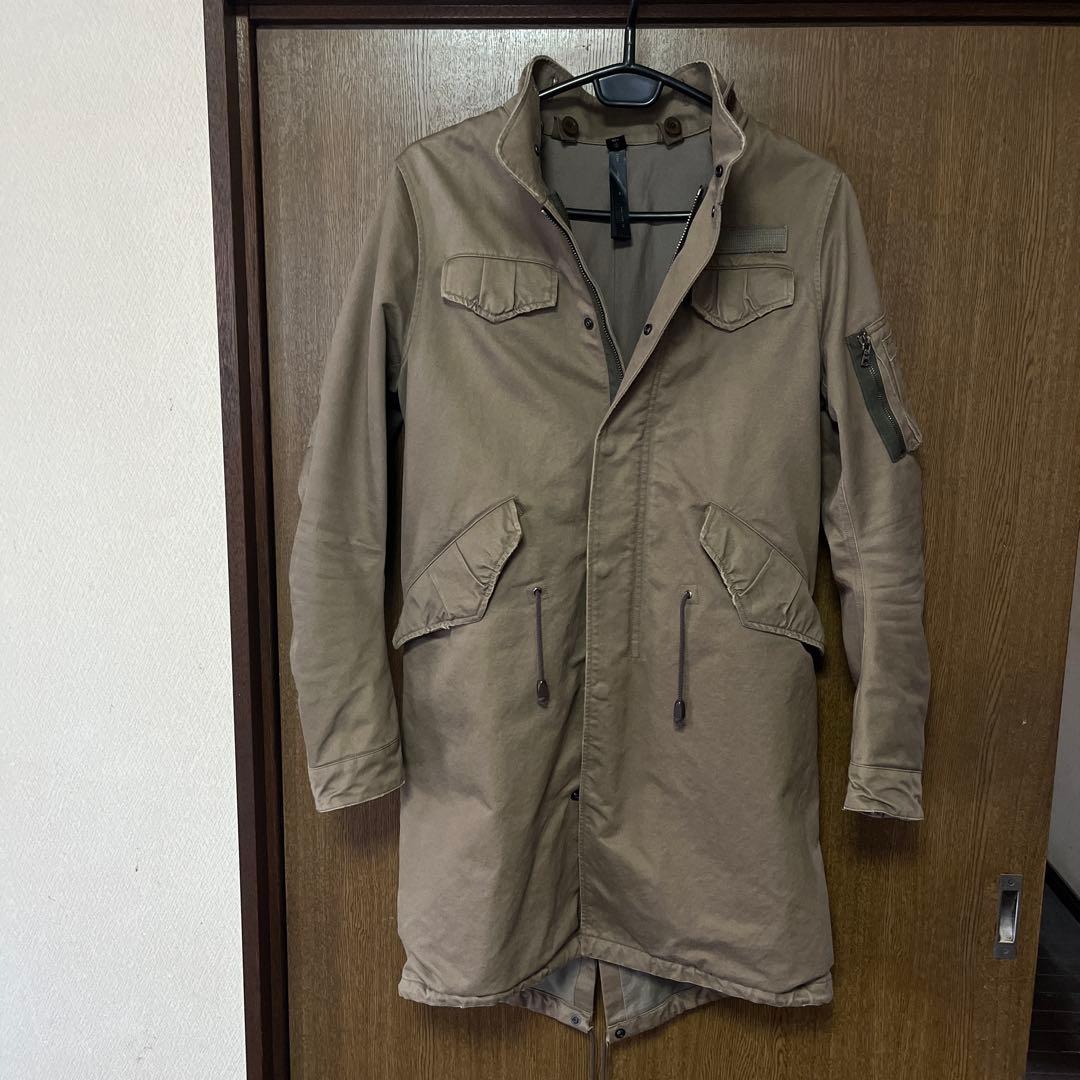 ファー付きミリタリースタイルモッズコート