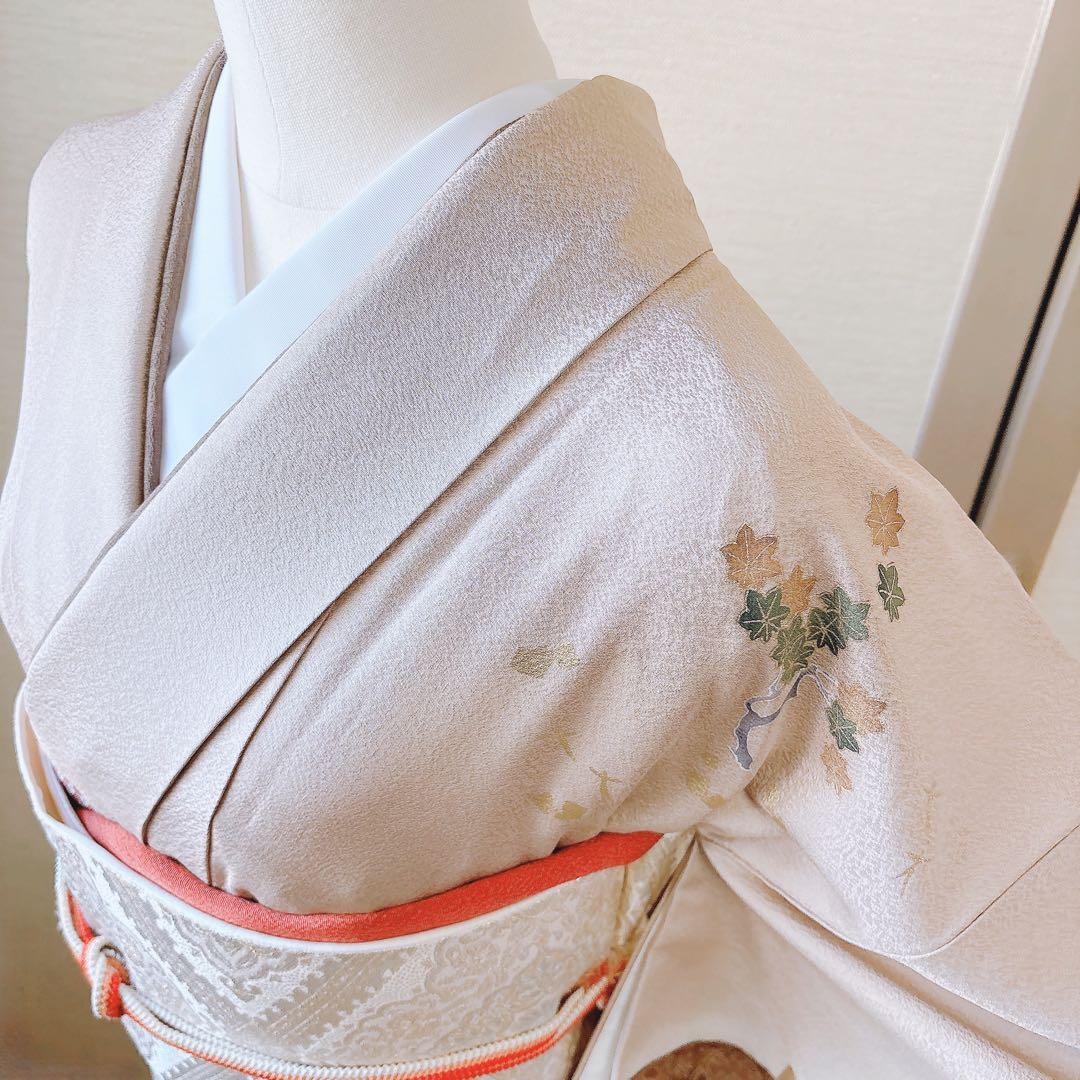 極美品　正絹　訪問着　フルセット　裄67 L 卒業式入学式　袋帯　トール　一つ紋