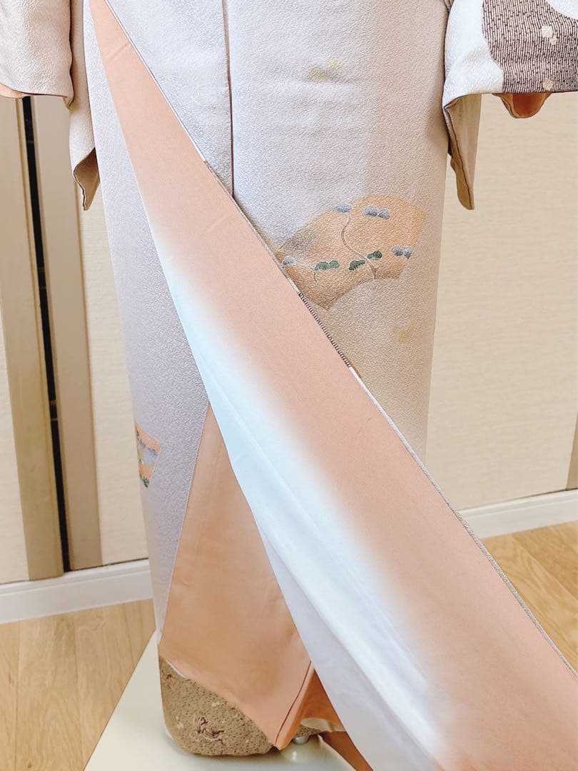 極美品　正絹　訪問着　フルセット　裄67 L 卒業式入学式　袋帯　トール　一つ紋