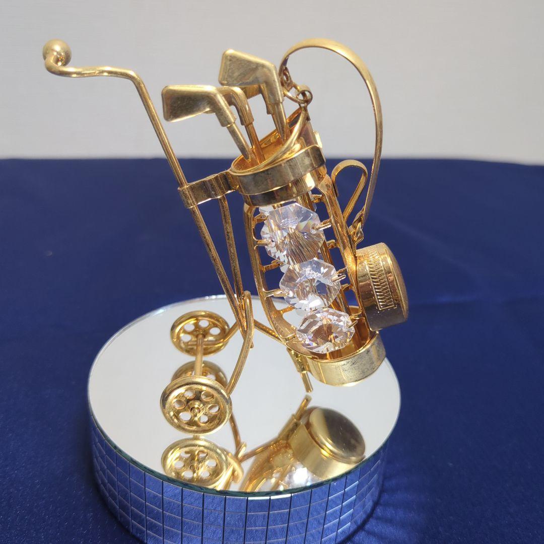 スワロフスキー 金色の交通機関と船舶の置物4点セット