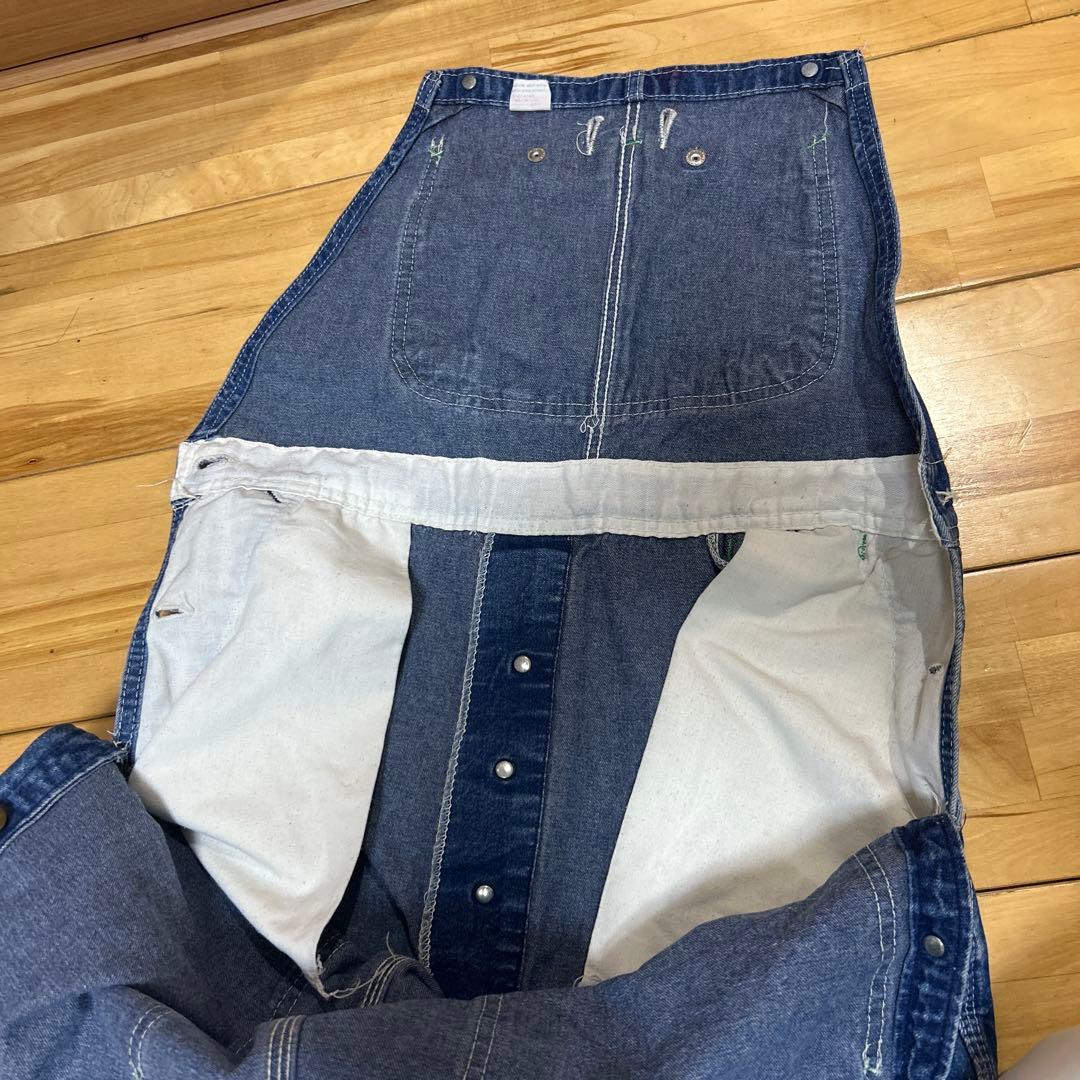 60〜70s ＵＳＡ製BIG SMITH デニムオーバーオール ＬＬサイズ