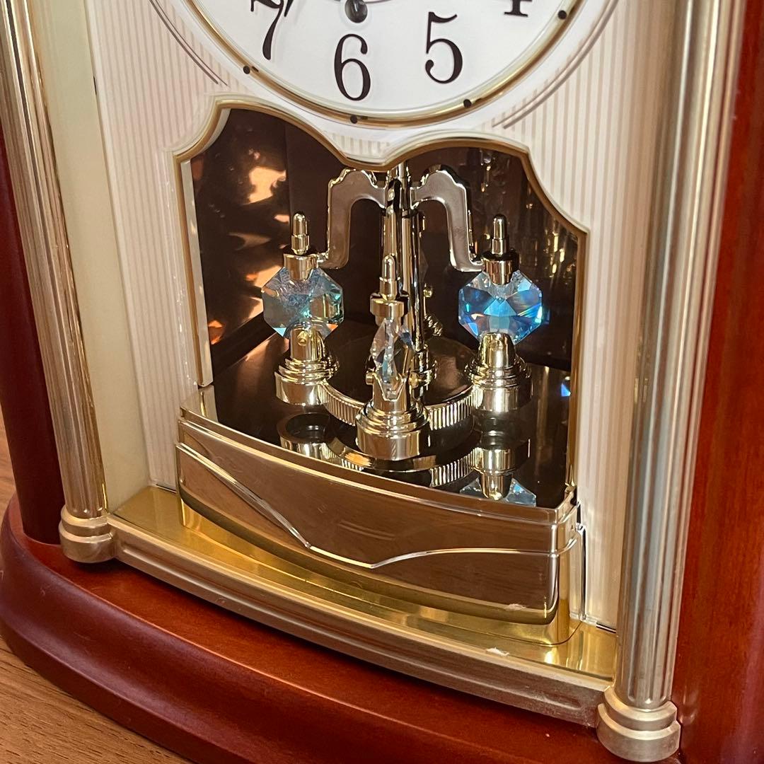 SEIKO EMBLEM 電波 置き 時計 スワロフスキー BY227B
