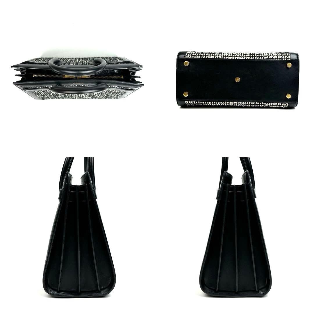 【美品】サンローラン　サックドジュール　2way　ハンドバッグ　ツイード　レザー