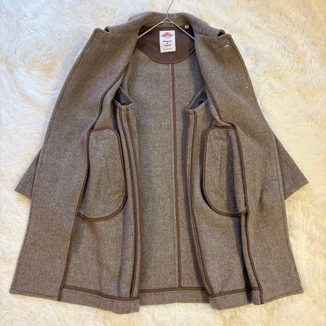 【極美品】DANTON ウール ライト パイル ステンカラー ロングコート