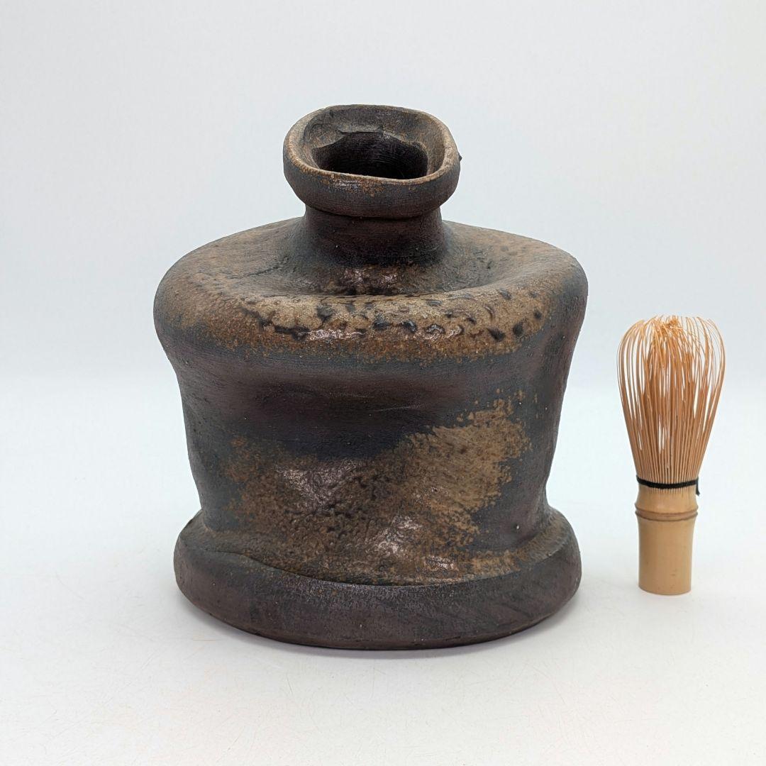 備前焼 古備前写変形花入 花器 フラワーベース 花瓶 置物 華道具 茶道具 蹲壺