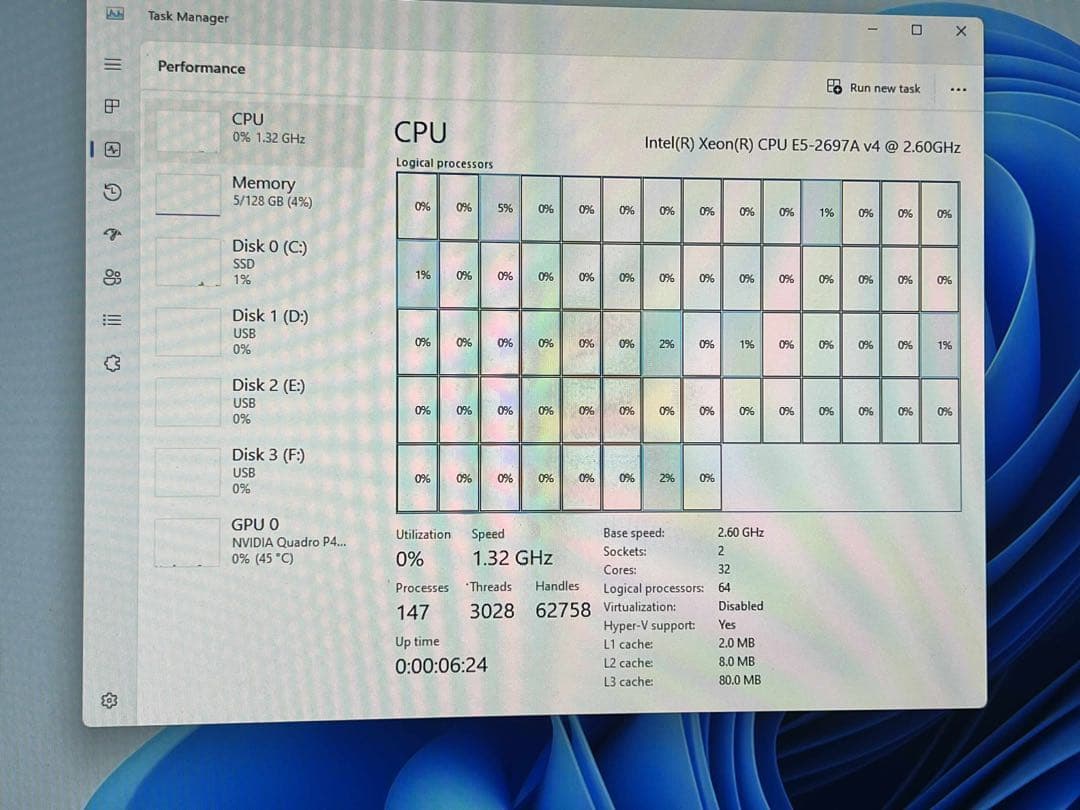 サーバー HP Z840,Quadro P4000,E5 2697A V4( 2 CPU)