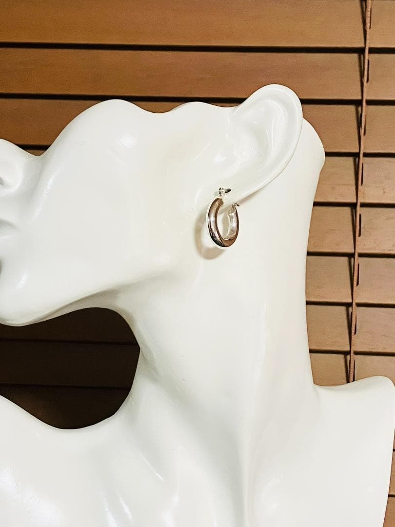 【銀製品】超重厚フープピアス 太さ５mm×外径２０mm