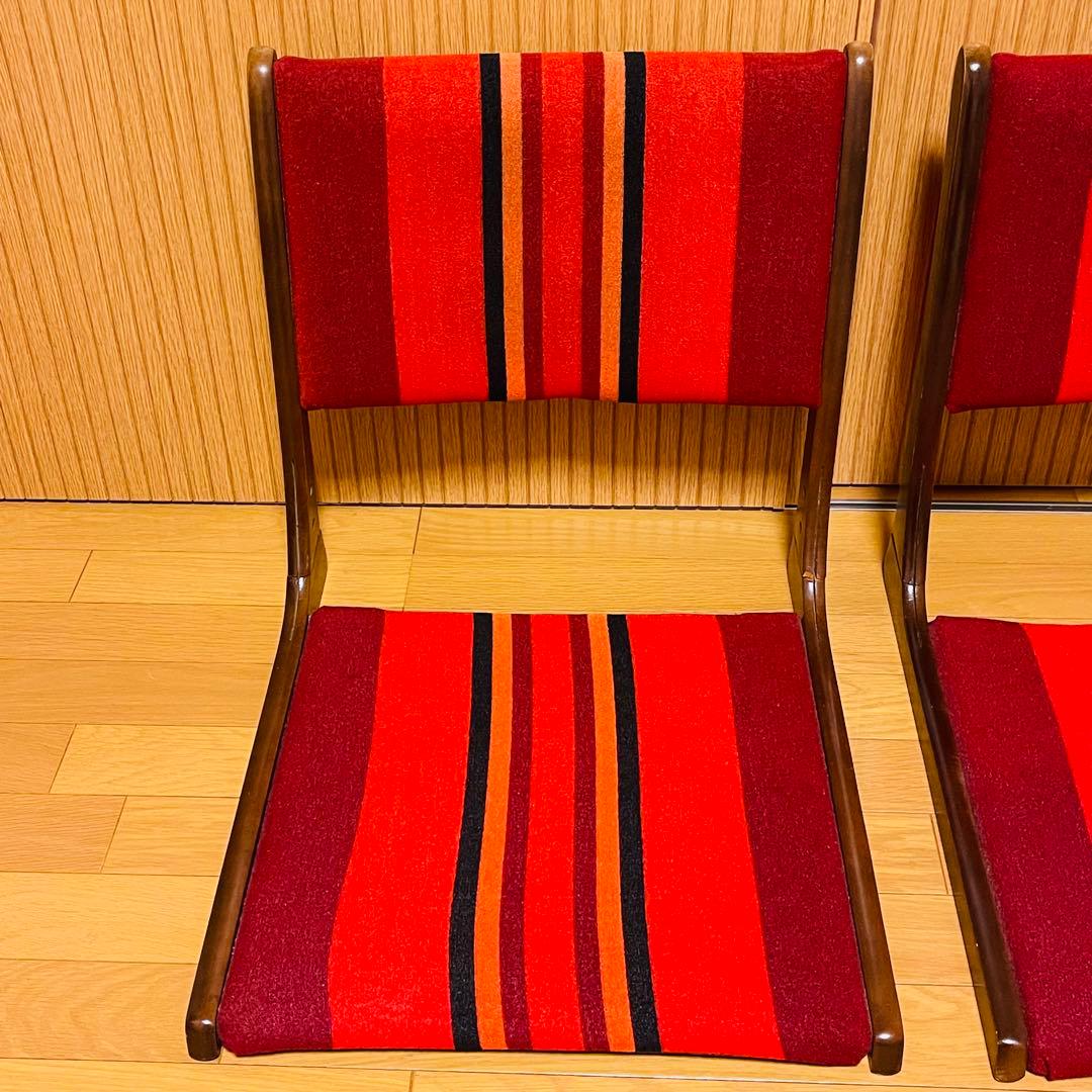 【良品・希少】昭和レトロ ポップ 折りたたみ 和座椅子　ヴィンテージ 2個セット