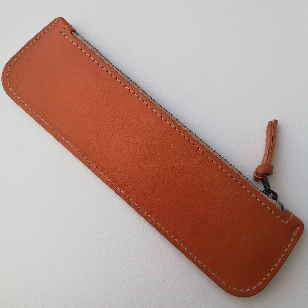 レザー　本革　ペンケース　ペンポーチ　スリム　ポーチ　筆箱　シンプル　ビジネス