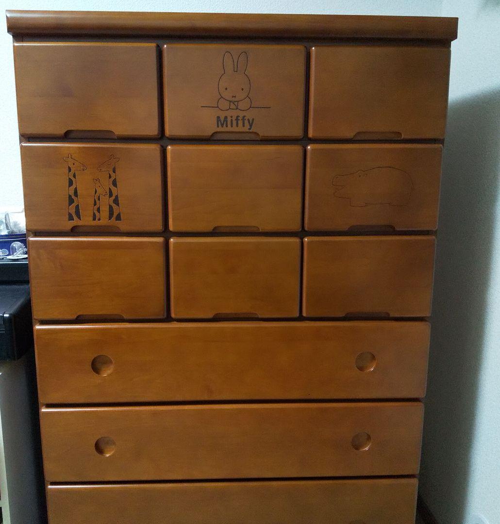 【美品】ミッフィー たんす チェスト ブルーナ 収納タンス