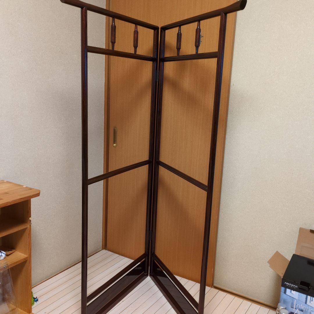 木製衣桁 ダークブラウン 2段式ハンガー