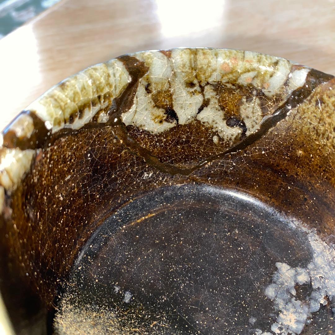 斑唐津　小服茶碗　桃山ー江戸初期　継ぎ有り