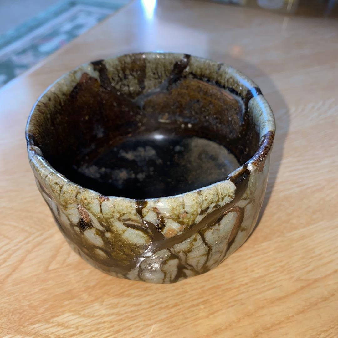 斑唐津　小服茶碗　桃山ー江戸初期　継ぎ有り