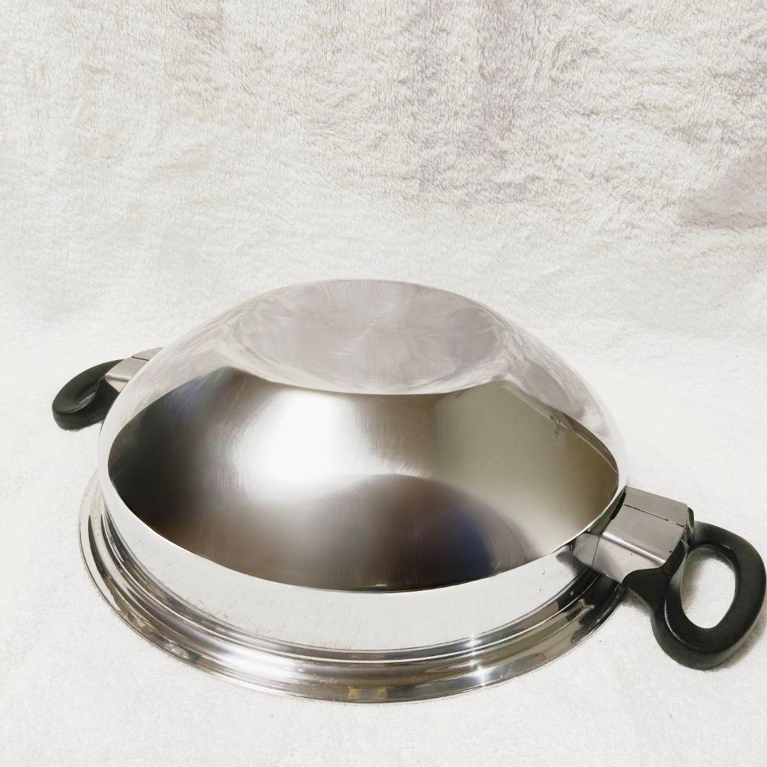 専用アムウェイ Amway 18/8ステンレス 天ぷら ウォック 鍋 揚げ物@