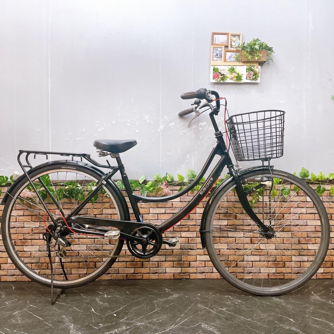 【86】一般車 ママチャリ SUBCREW ブラック 27インチ 外装変速付き