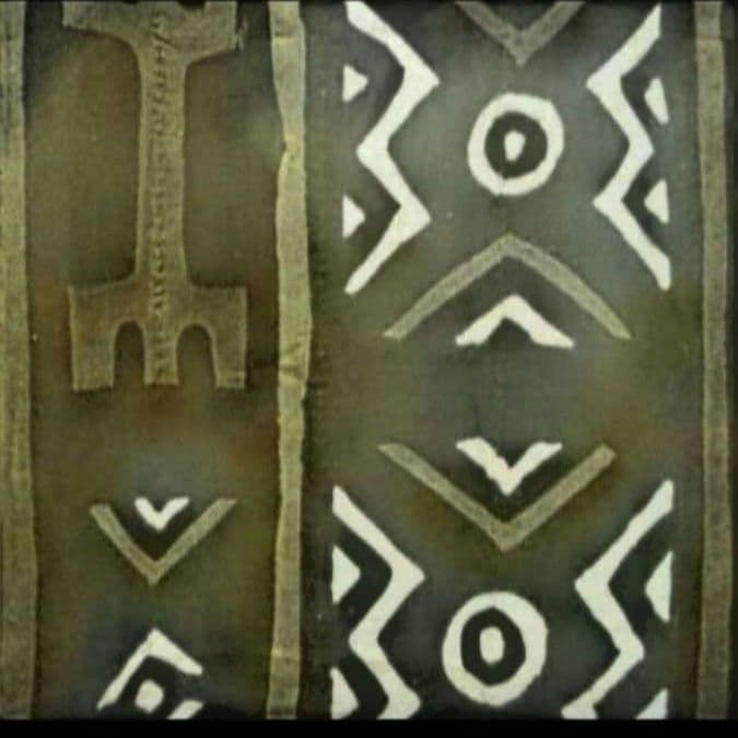 アフリカ　マリ共和国　ボゴラン　手織り　泥染め　臈纈染　クロス　タペストリー