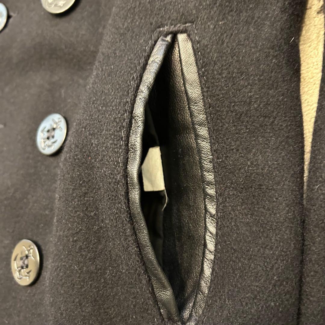 ポン　Schott ショット レザーパイピング ピーコート 36 S相当