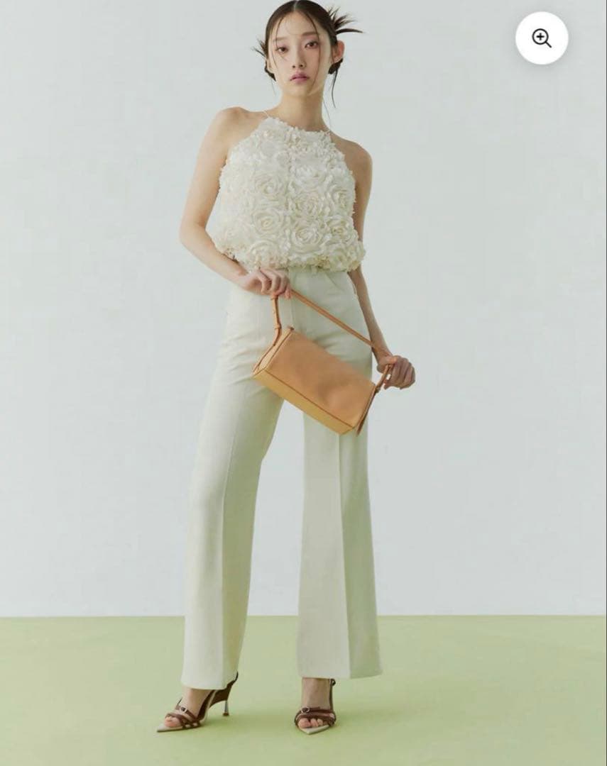 今季完売 eimyistoire フラワーモチーフアメスリ トップス　アイボリー