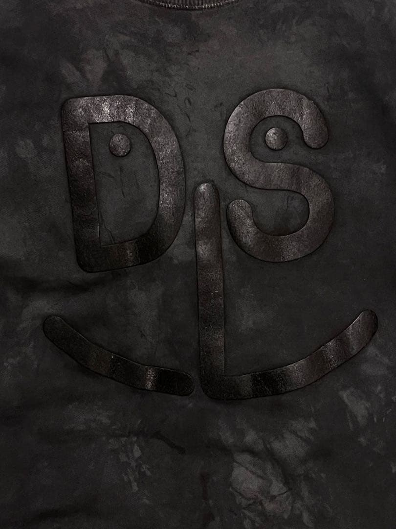 DIESEL 立体ロゴ 独自のムラ染め加工 トレーナー L 黒【圧巻の存在感】
