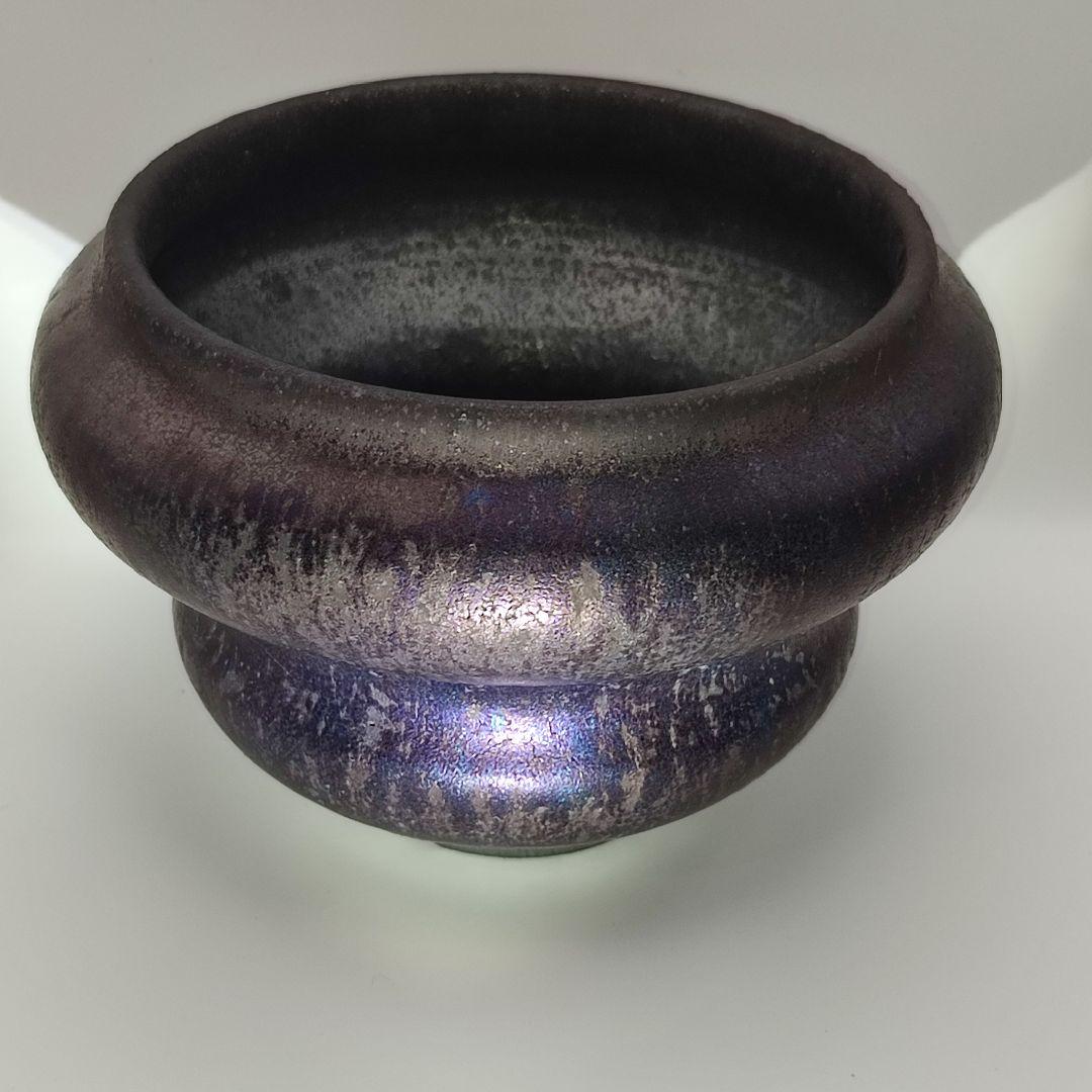 細川政己　鉢　植物鉢　y鉢　ポット　特大鉢　パープル　紫　青　ブルー