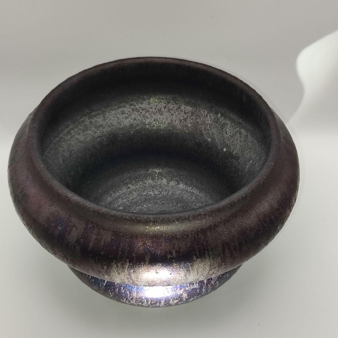 細川政己　鉢　植物鉢　y鉢　ポット　特大鉢　パープル　紫　青　ブルー