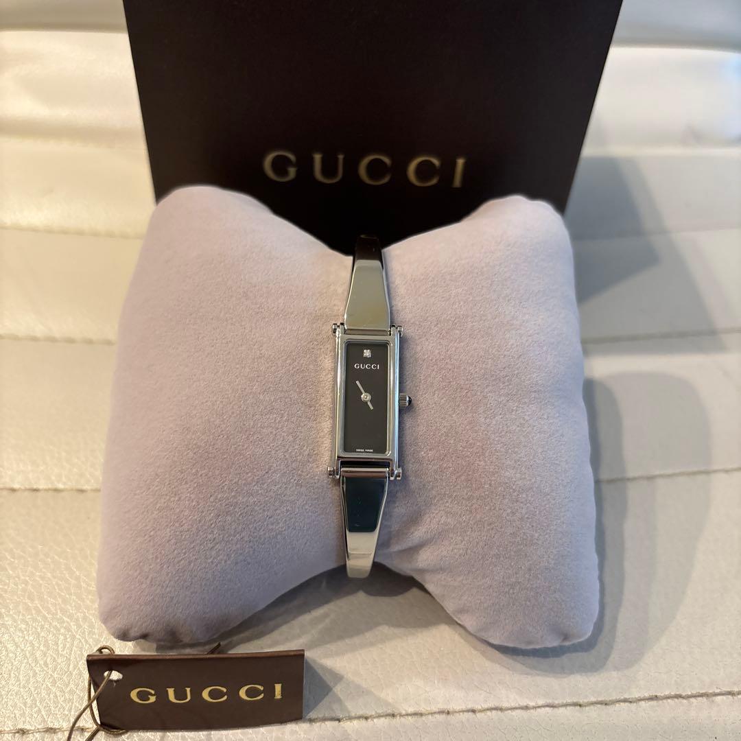 ★GUCCI時計★1500L 1Pダイヤ 新品電池 稼働品