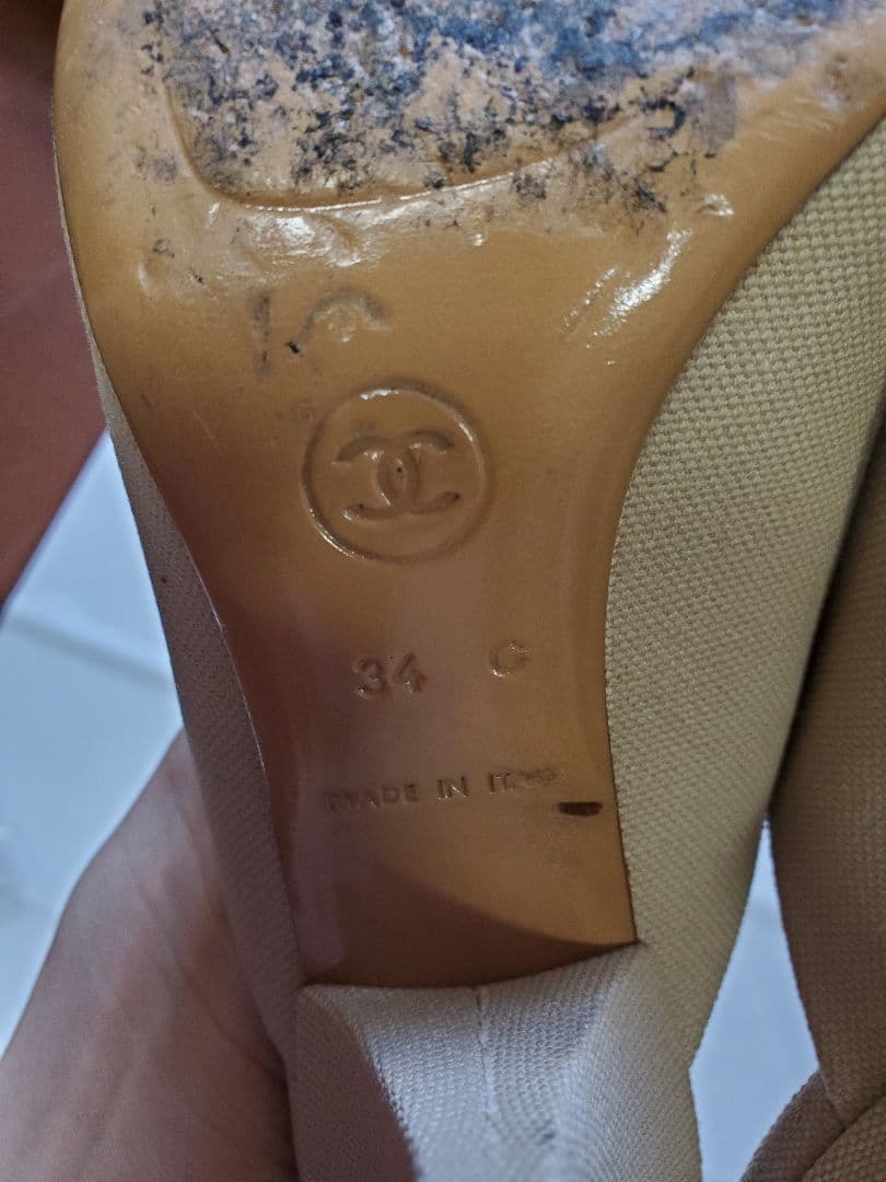 シャネル　CHANEL　ココマーク　キャンバスミュール　サイズ34