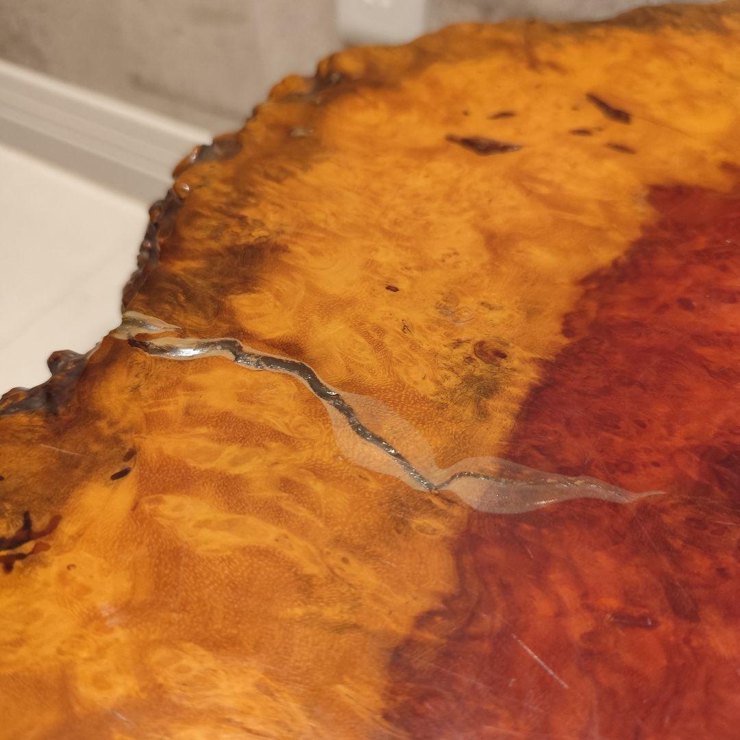 希少 花梨 唐木 テーブル 一点物 銘木 一枚板 瘤杢 花台 ローテーブル