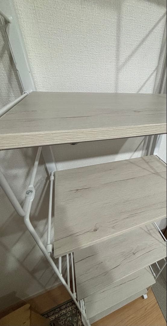 ホワイトシェルフ 高さ調整可能 6枚棚板付き