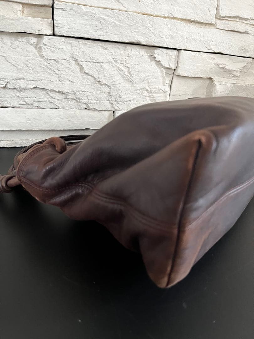 専用　ロエベ　ダークブラウン レザー ハンドバッグ