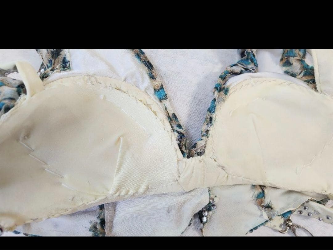 ベリーダンス衣装　マンドゥーハ　ヒョウ柄　ブルー