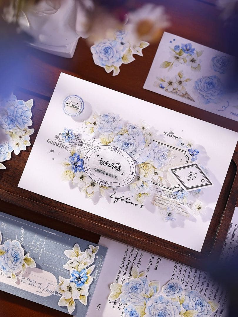 ⭐️SALE⭐️小白家文創《涧石蓝》海外マスキングテープ マステ 【2742】