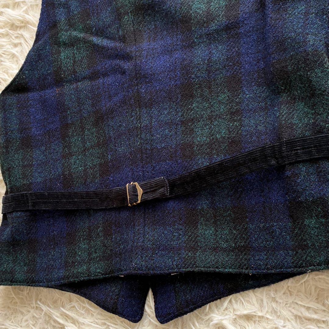 BEAMS+ ハリスツイード ブラックウォッチチェック ジレ ベスト Ｍ