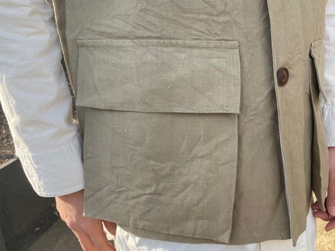 トップス Nigel Cabourn JERKIN VEST HEMP CANVAS