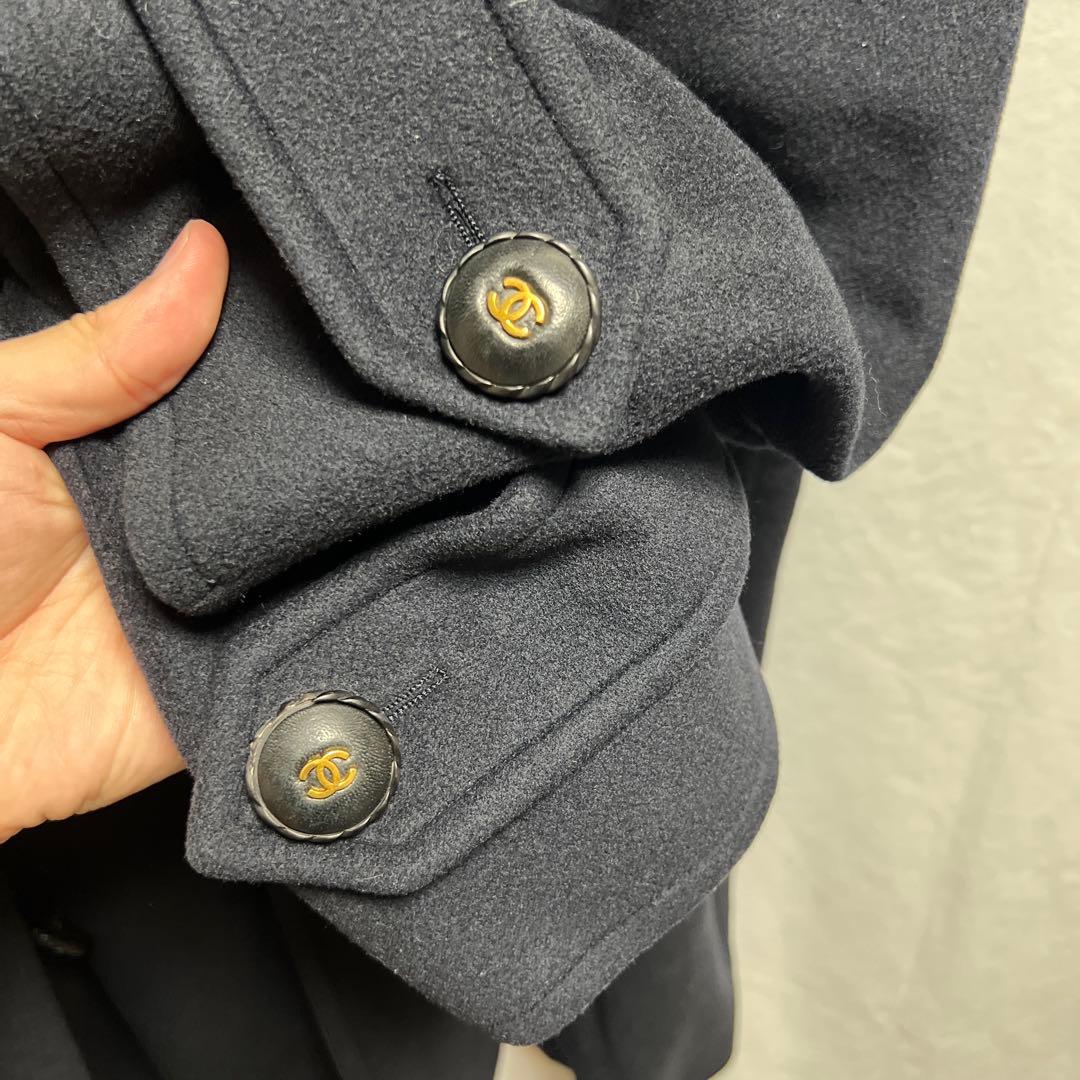 CHANEL シャネル　ココボタン コート カシミヤ100% ブラック　40