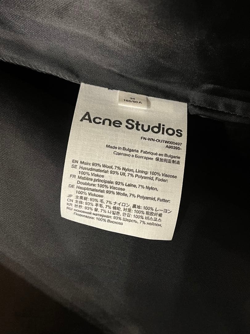 【セール】 Acne Studiosオーバーサイズ黒のウールコート