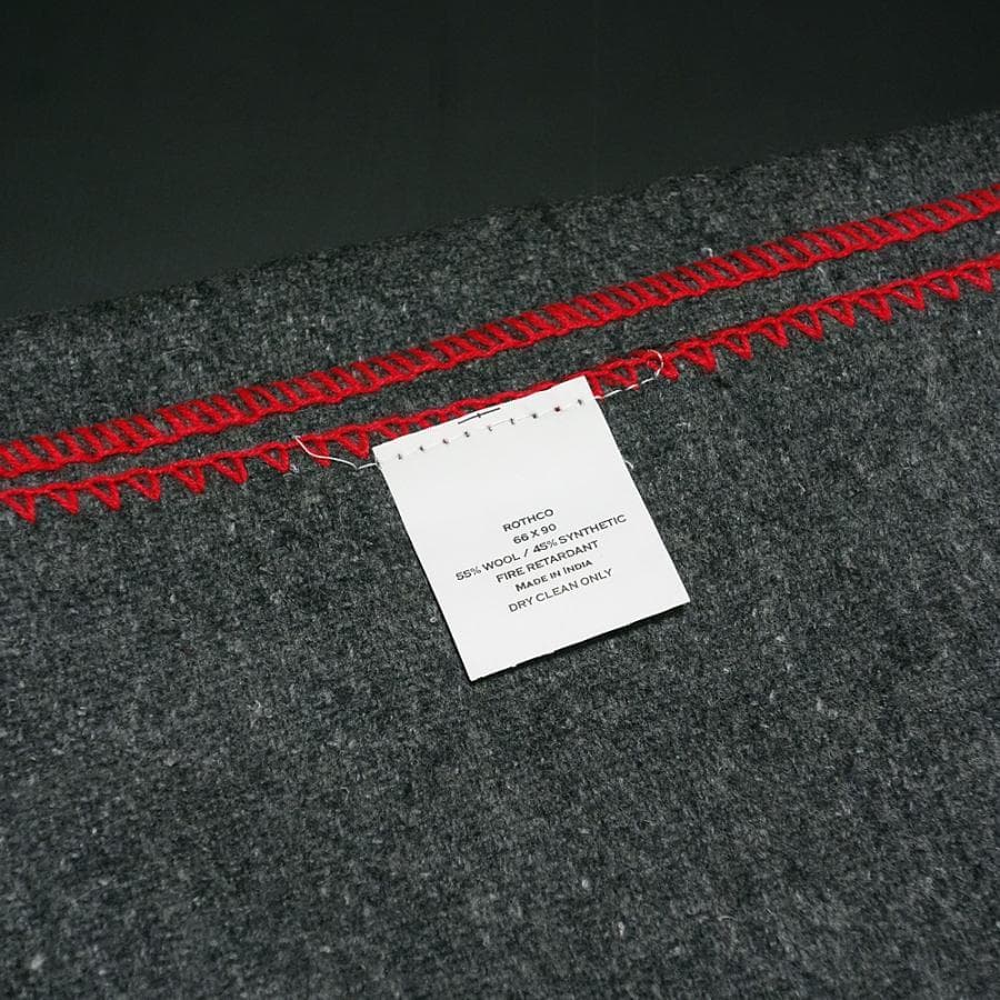 新品 ROTHCO ロスコ ウール 難燃 ブランケット 大判 ミリタリー グレー