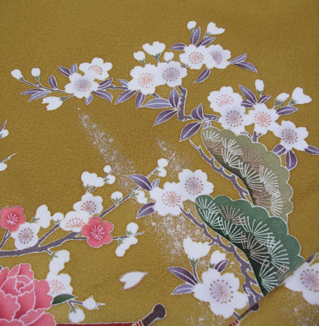 古典柄/牡丹桜/ぼかし染め/金駒刺繍/振袖フルセット　ｍ97　成人式