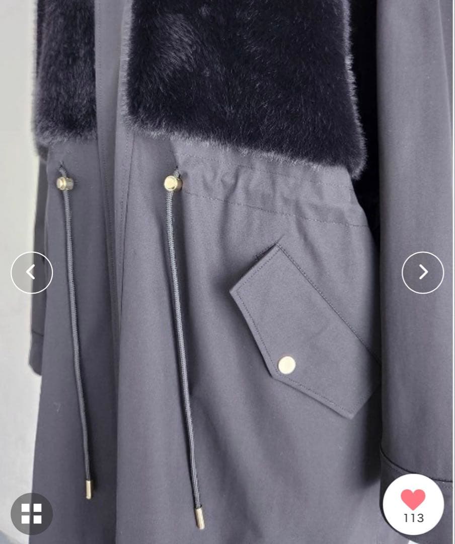 【最終値下げ済み】新品未使用☆PREFERIR☆ファー付きモッズコート