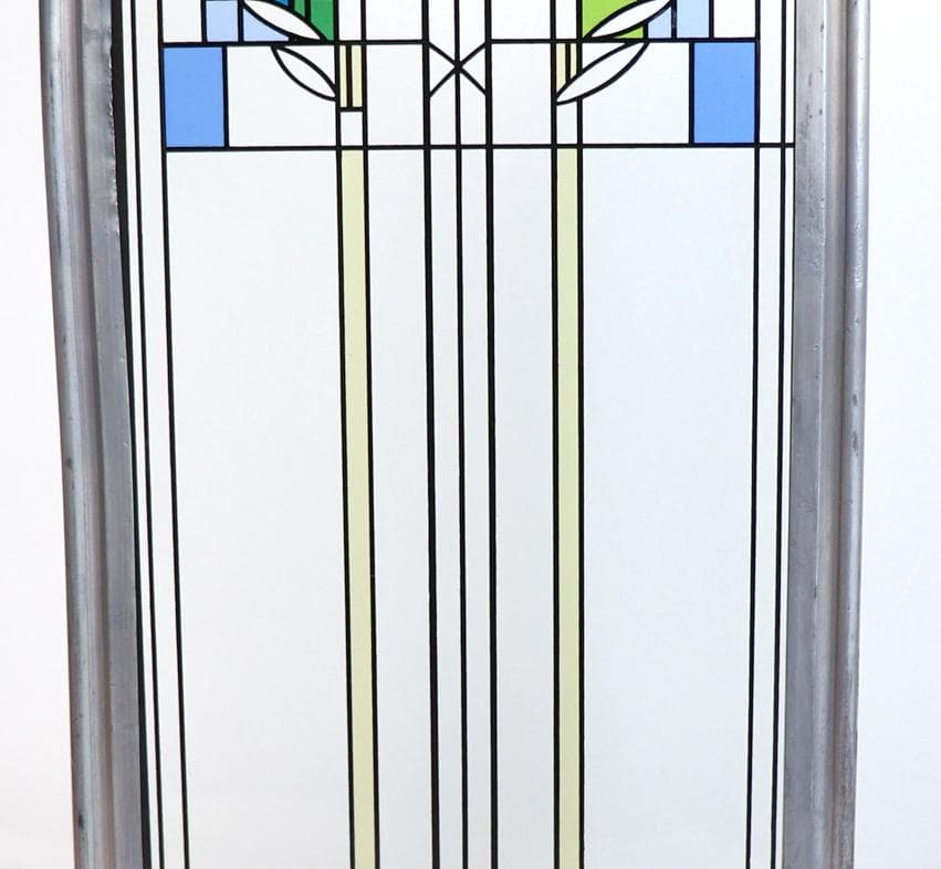 フランク・ロイド・ライト ヴィンテージ ステンドグラス 睡蓮 華 縦型 大型