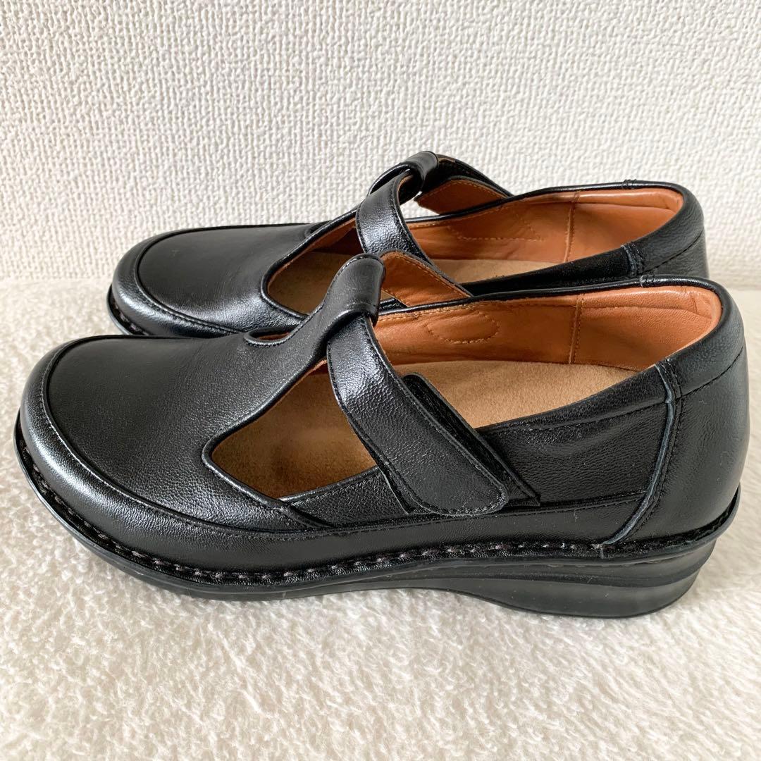 【美品】HPS コンフォート シューズ　ローファー　 Tストラップ　シープスキン