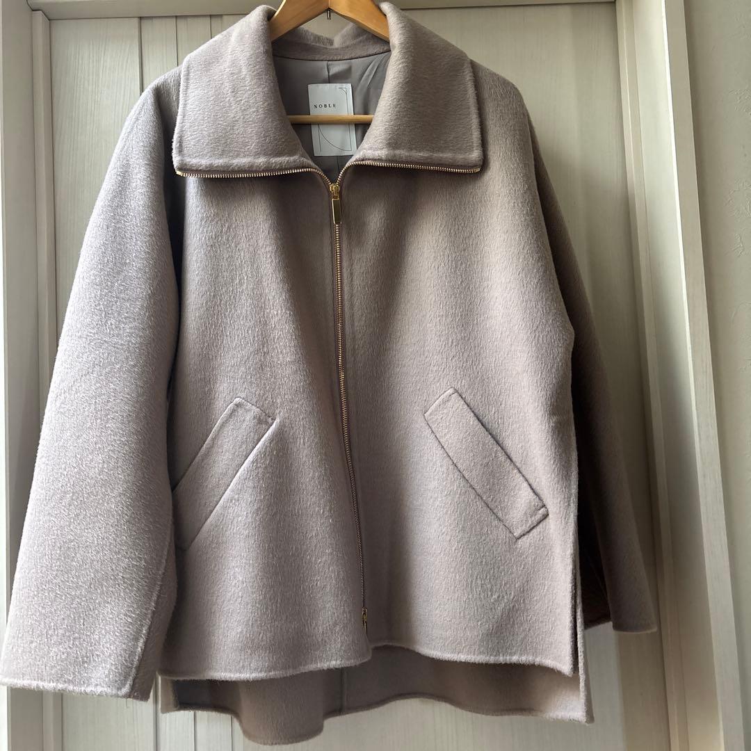 NOBLE ノーブル　2025今季新作　キャメルミックスリバージップコート　38