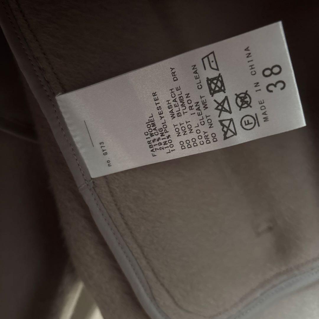 NOBLE ノーブル　2025今季新作　キャメルミックスリバージップコート　38