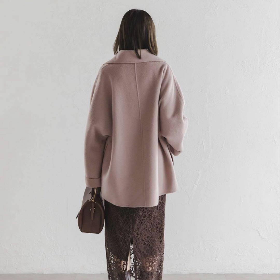 NOBLE ノーブル　2025今季新作　キャメルミックスリバージップコート　38