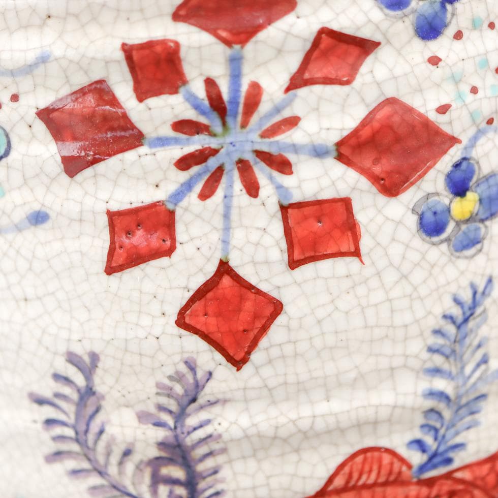 安南 五彩魚藻紋 大瓶 38cm