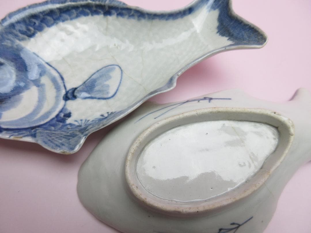 江戸中期頃 古伊万里 魚形 向付 5客 TN79 70724