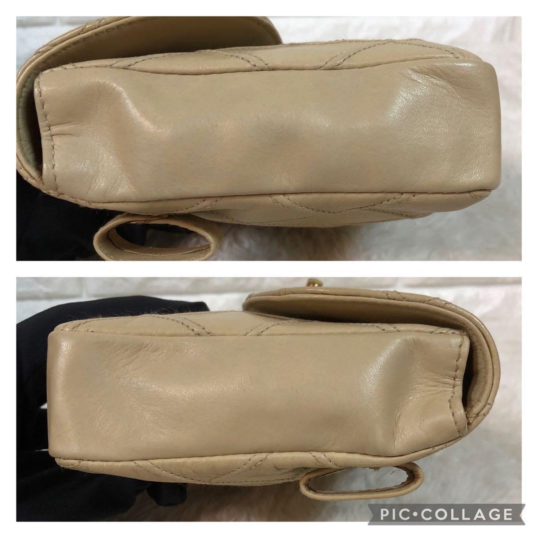 シャネル ウエストポーチ ビコローレ ラムスキン ターンロック ベージュ