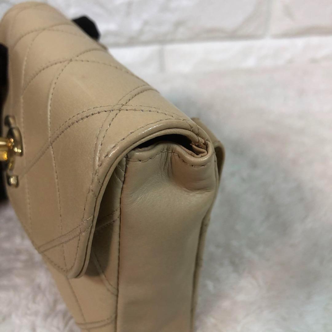 シャネル ウエストポーチ ビコローレ ラムスキン ターンロック ベージュ