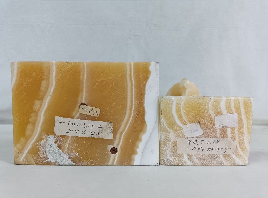 エジプト土産　アルバ石置物　2点　インテリア　ネフェルティティ　クレオパトラ