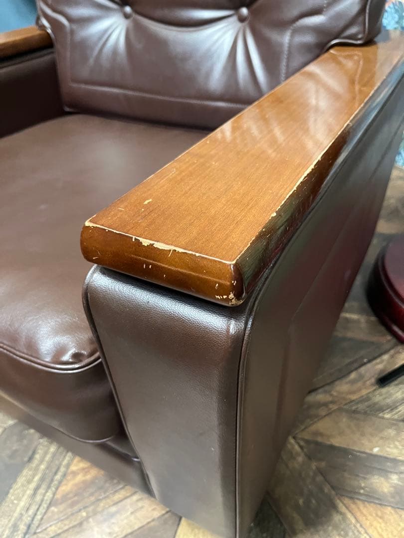 カリモク家具 シングル 1人掛けソファ アンティーク 昭和レトロ 応接